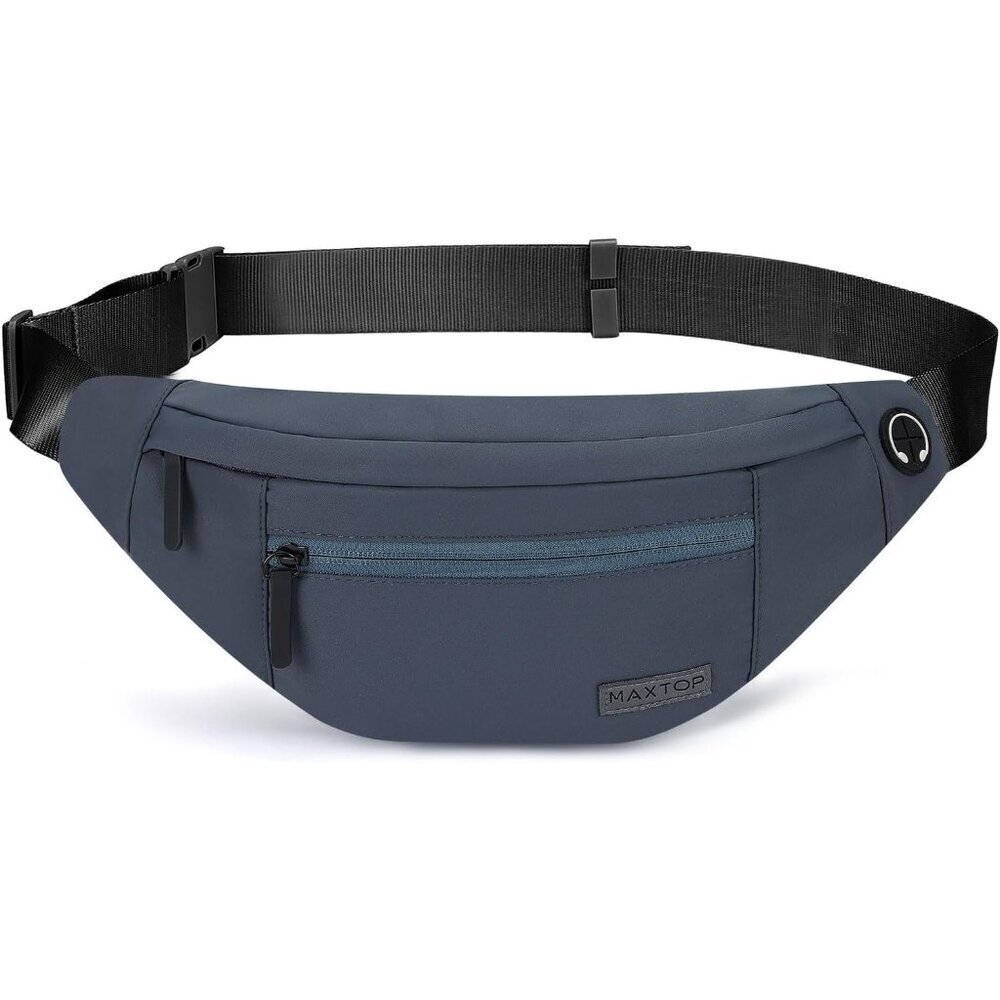Women Men Dim Grey Large Crossbody Fanny Pack Belt Bag Hands-Free Waist Pack